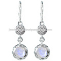 Rainbow Moonstone Gemstone 925 Sterling Silver Earring